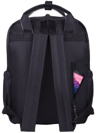 Рюкзак BRAUBERG COMBO, сумка-шоппер, косметичка, пенал В ПОДАРОК, белый/черный, 42х30х14 см, 271660