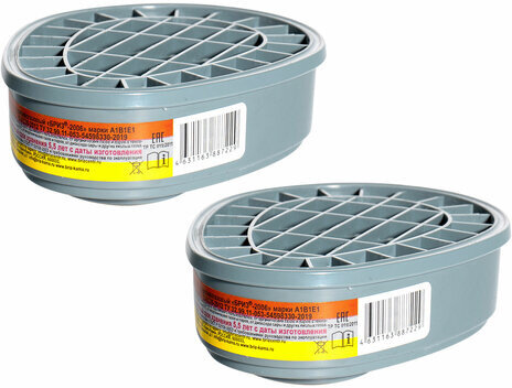 Фильтр противогазовый БРИЗ-2006, комплект 2 шт., органические, неорганические, кислые газы класса ABE1