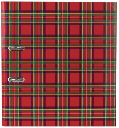 Папка-регистратор BRAUBERG, ламинированная, 75 мм, шотландка, 222074