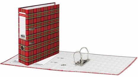 Папка-регистратор BRAUBERG, ламинированная, 75 мм, шотландка, 222074