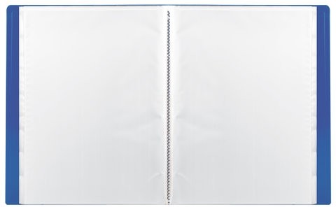 Папка 40 вкладышей BRAUBERG "Office", синяя, 0,6 мм, 222634