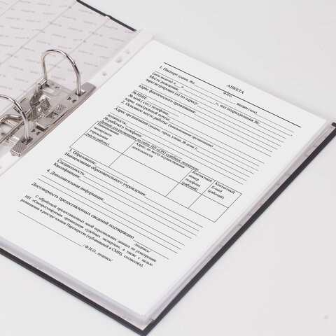 Папка-регистратор STAFF "Manager" с покрытием из ПВХ, 50 мм, без уголка, черная, 225186