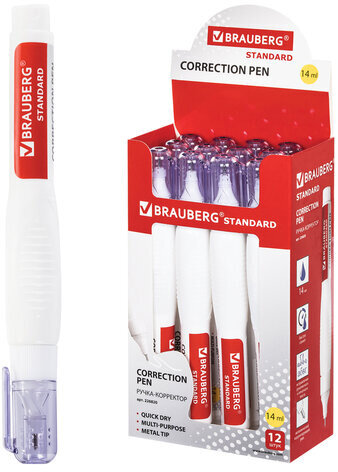 Ручка-корректор BRAUBERG, 14 мл, металлический наконечник, 226820