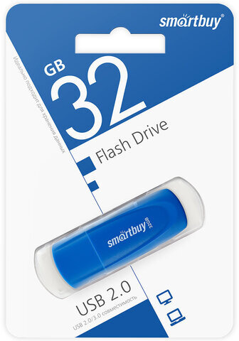 Флеш-диск 32 GB SMARTBUY Scout USB 2.0, синий, SB032GB2SCB