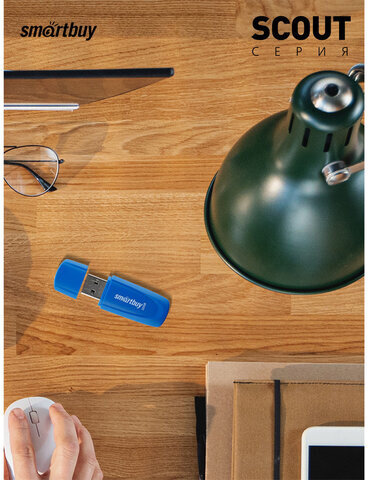 Флеш-диск 32 GB SMARTBUY Scout USB 2.0, синий, SB032GB2SCB