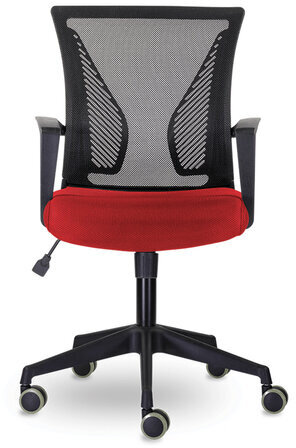 Кресло BRABIX "Wings MG-309", пластик черный, сетка, черное/красное, 532014
