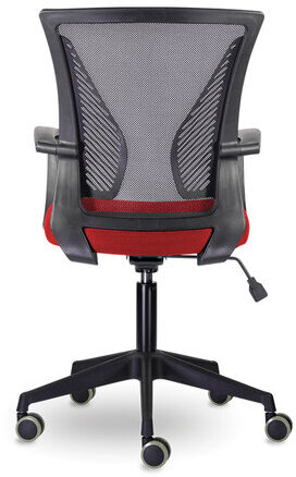 Кресло BRABIX "Wings MG-309", пластик черный, сетка, черное/красное, 532014