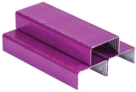 Скобы для степлера цветные №24/6, 1000 штук, BRAUBERG "EXTRA", до 30 листов, 229301