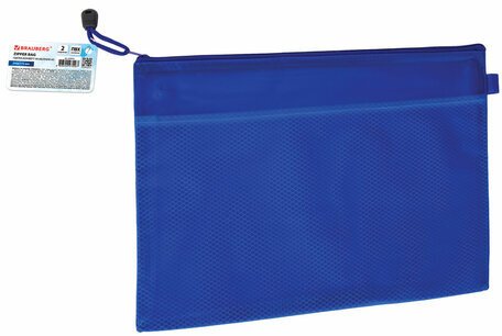 Папка-конверт на молнии МАЛОГО ФОРМАТА (240х175 мм) А5, 2 отделения, ПВХ, BRAUBERG "Energy", 229553