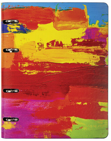 Тетрадь на кольцах А5 (180х220 мм), 80 л., под кожу, BRAUBERG VISTA, "Colors", 112129