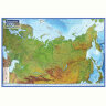 Карта России физическая 116х80 см, 1:7,5М, с ламинацией, интерактивная, европодвес, BRAUBERG, 112393