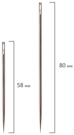 Набор для прошивки документов (игла 80 мм, игла 58 мм, нить 30 м), в блистере, STAFF, 602465