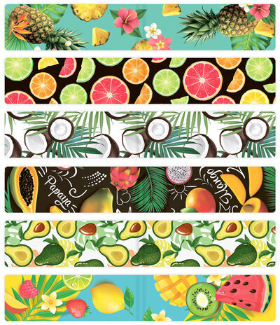 Закладки для книг МАГНИТНЫЕ, "FRUITS", набор 6 шт., 60x20 мм, BRAUBERG, 113160