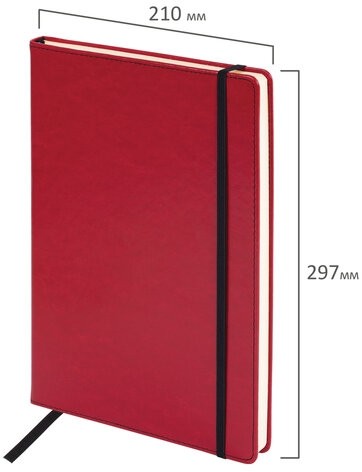 Ежедневник недатированный БОЛЬШОЙ ФОРМАТ 210х297 мм А4, BRAUBERG "Office", 160 л., красный, 113286