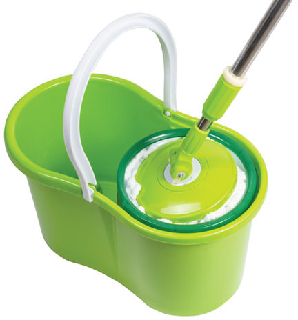 Набор для уборки LAIMA, ведро 7 л/5 л с отжимом, швабра с круглой насадкой (2 шт., крепление кольцо), 603624