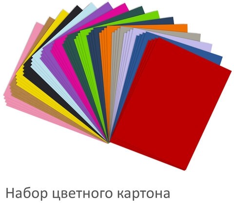 Набор цветного картона и бумаги А4 ТОНИРОВАННЫХ В МАССЕ, 60+60 л., 15 цв., BRAUBERG, "Творчество", 115088