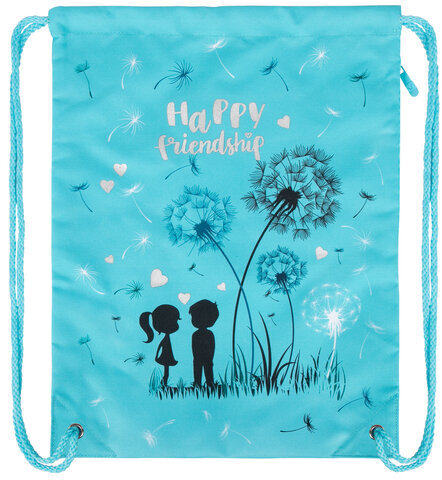 Мешок для обуви BRAUBERG PREMIUM, карман, подкладка, светоотражающие элементы, 43х33 см, "Happy friendship", 270745