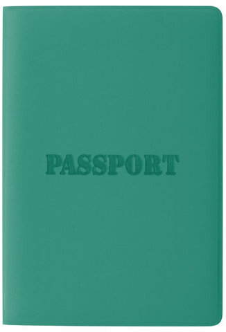 Обложка для паспорта, мягкий полиуретан, "PASSPORT", цвет "тиффани", STAFF, 238404