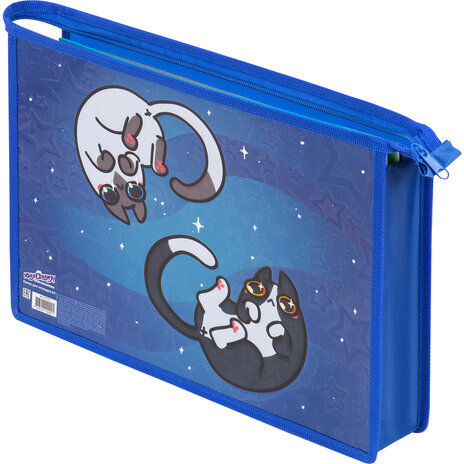 Папка для тетрадей ЮНЛАНДИЯ А4, 1 отделение, картон/пластик, конгрев, на молнии, "Ying Yang", 272132