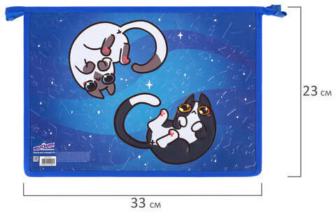 Папка для тетрадей ЮНЛАНДИЯ А4, 1 отделение, картон/пластик, конгрев, на молнии, "Ying Yang", 272132