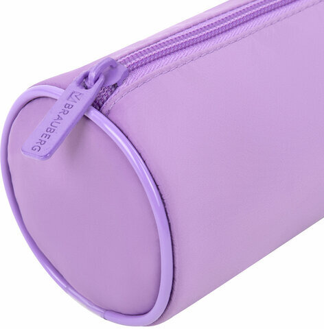 Пенал-тубус BRAUBERG, с эффектом Soft Touch, мягкий, пастельно-фиолетовый, 22х8 см, 272301