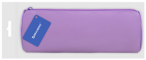 Пенал-тубус BRAUBERG, с эффектом Soft Touch, мягкий, пастельно-фиолетовый, 22х8 см, 272301