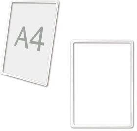 Рамка POS для ценников, рекламы и объявлений А4, БЕЛАЯ, без защитного экрана, 290701