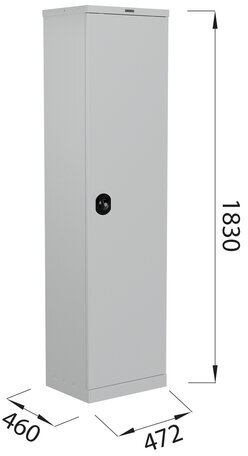Шкаф металлический офисный BRABIX "MK 18/47/46-01", 1830х472х460 мм, 30 кг, 4 полки, разборный, 291139, S204BR181202