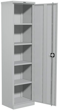 Шкаф металлический офисный BRABIX "MK 18/47/46-01", 1830х472х460 мм, 30 кг, 4 полки, разборный, 291139, S204BR181202