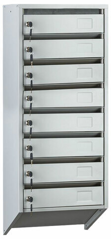 Ящик почтовый металлический ПРАКТИК "PB-8C KL", 8 секций, (833/945x390x203 мм), ключевой замок, S31199018002