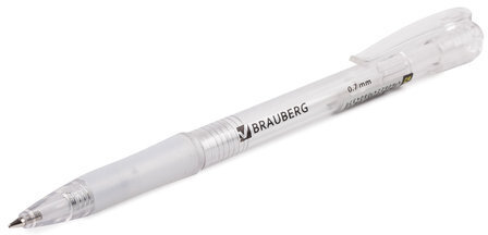 Ручка шариковая автоматическая с грипом BRAUBERG "Department", СИНЯЯ, узел 0,7 мм, линия письма 0,35 мм, 141510