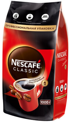 Кофе растворимый NESCAFE "Classic", 1000 г, мягкая упаковка, 12458947