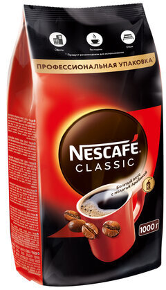Кофе растворимый NESCAFE "Classic", 1000 г, мягкая упаковка, 12458947