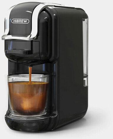 Кофемашина капсульная 5 в 1 NES/DG/чалды/молотый/K-Cup HIBREW H2B, 1450 Вт, объем 0,6 л, черная, 09915, AC-514K Black