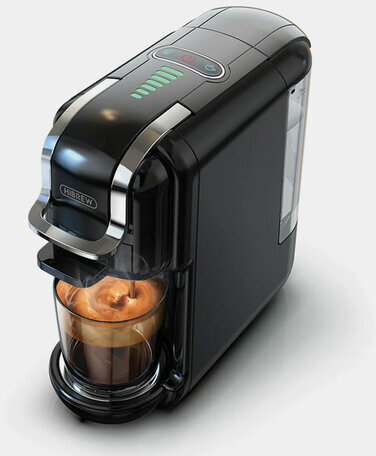 Кофемашина капсульная 5 в 1 NES/DG/чалды/молотый/K-Cup HIBREW H2B, 1450 Вт, объем 0,6 л, черная, 09915, AC-514K Black