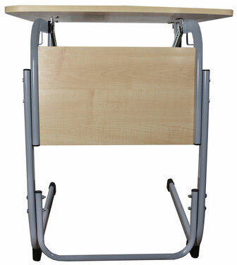 Стол-парта 1-местный, регулируемый угол, "Атлант", 600х500х520-640 мм, рост 2-4, серый каркас, ЛДСП клён