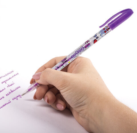 Ручки гелевые ЮНЛАНДИЯ, НАБОР 6 ЦВЕТОВ, НЕОН, корпус с печатью, узел 0,7 мм, линия письма 0,5 мм, 142804