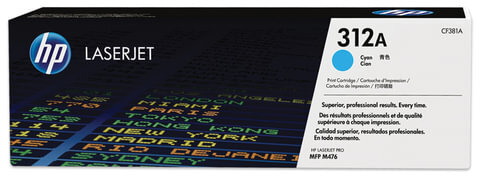 Картридж лазерный HP (CF381A) LaserJet M476dn/476dw/476nw, №312A, голубой, оригинальный, ресурс 2700 страниц