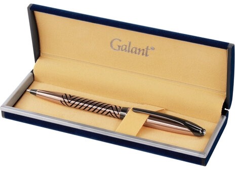 Ручка подарочная шариковая GALANT "DECORO", корпус розовое золото, детали оружейный металл, узел 0,7 мм, синяя, 143510