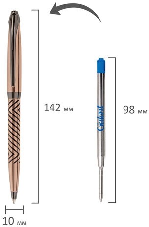 Ручка подарочная шариковая GALANT "DECORO", корпус розовое золото, детали оружейный металл, узел 0,7 мм, синяя, 143510