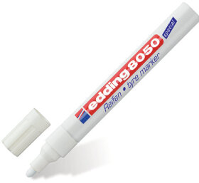 Маркер для шин и резины EDDING &quot;8050&quot;, 2-4 мм, БЕЛЫЙ, круглый наконечник, E-8050/49