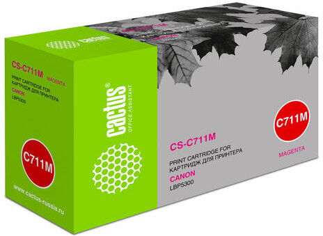 Картридж лазерный CACTUS (CS-C711M) для CANON LBP-5300, пурпурный, ресурс 6000 страниц