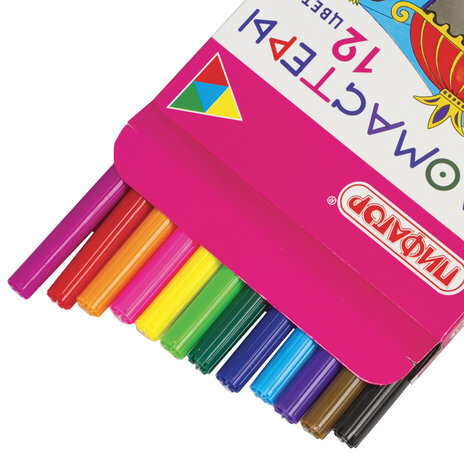 Фломастеры ПИФАГОР "Принцессы", 12 цветов, вентилируемый колпачок, 151405