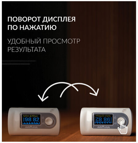 Пульсоксиметр АРМЕД YX301 диапазон SpO2 70%-100%, диапазон пульса 25-250 уд/мин, без поверки, 1032301