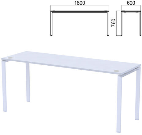 Столешница стола на металлокаркасе "Арго", 1800х600х760 мм, серый