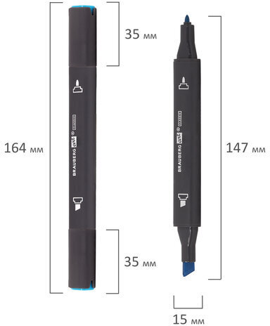 Маркер для скетчинга двусторонний 1 мм - 6 мм BRAUBERG ART CLASSIC, ГОЛУБАЯ БИРЮЗА (B205), 151826