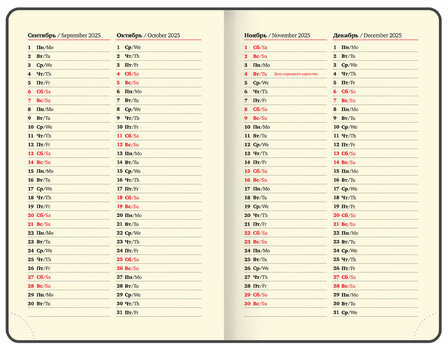 Ежедневник датированный 2025 МАЛЫЙ ФОРМАТ 100х150 мм А6, BRAUBERG "Iguana", под кожу, черный, 115744