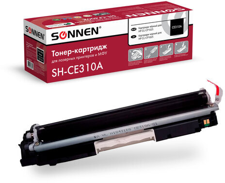 Картридж лазерный SONNEN (SH-CE310A) для HP CLJ CP1025 ВЫСШЕЕ КАЧЕСТВО, черный, 1200 страниц, 363962