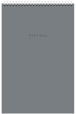 Блокнот БОЛЬШОЙ ФОРМАТ А4 198х297 мм, 80 л., гребень, подложка, клетка, BRAUBERG "Minimal Classic", 116424