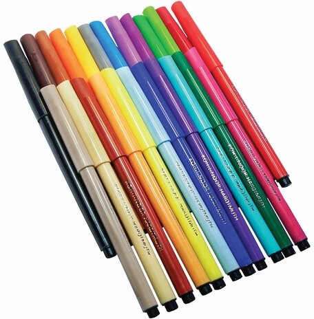 Фломастеры KOH-I-NOOR "TEENAGE" 1002, 24 цвета, смываемые, картонная упаковка, европодвес, 771002BD23KS